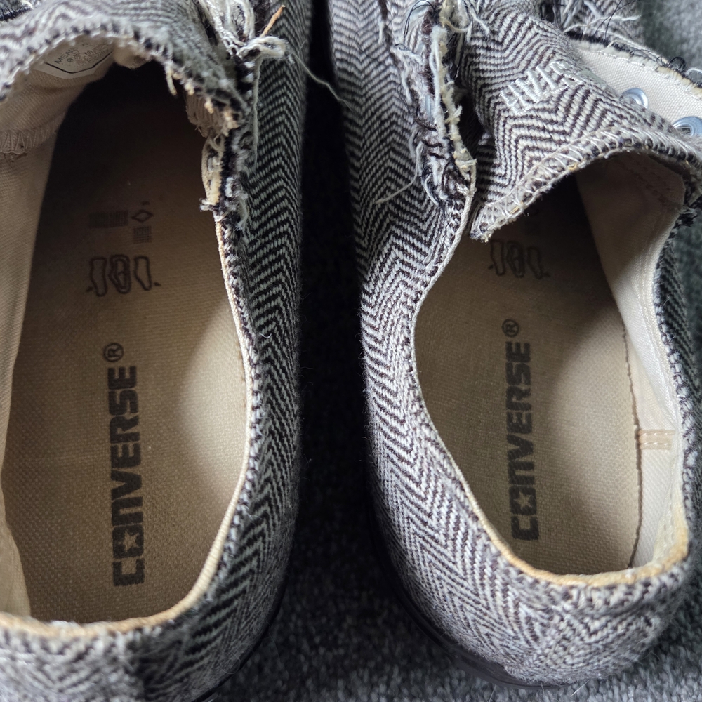 Converse All Star Distressed Herringbone Sneakers | Men’s 9.5 Women’s 11 - Picture 3 of 8